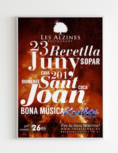 Les Alzines Restaurant Revetlla Sant Joan 2019